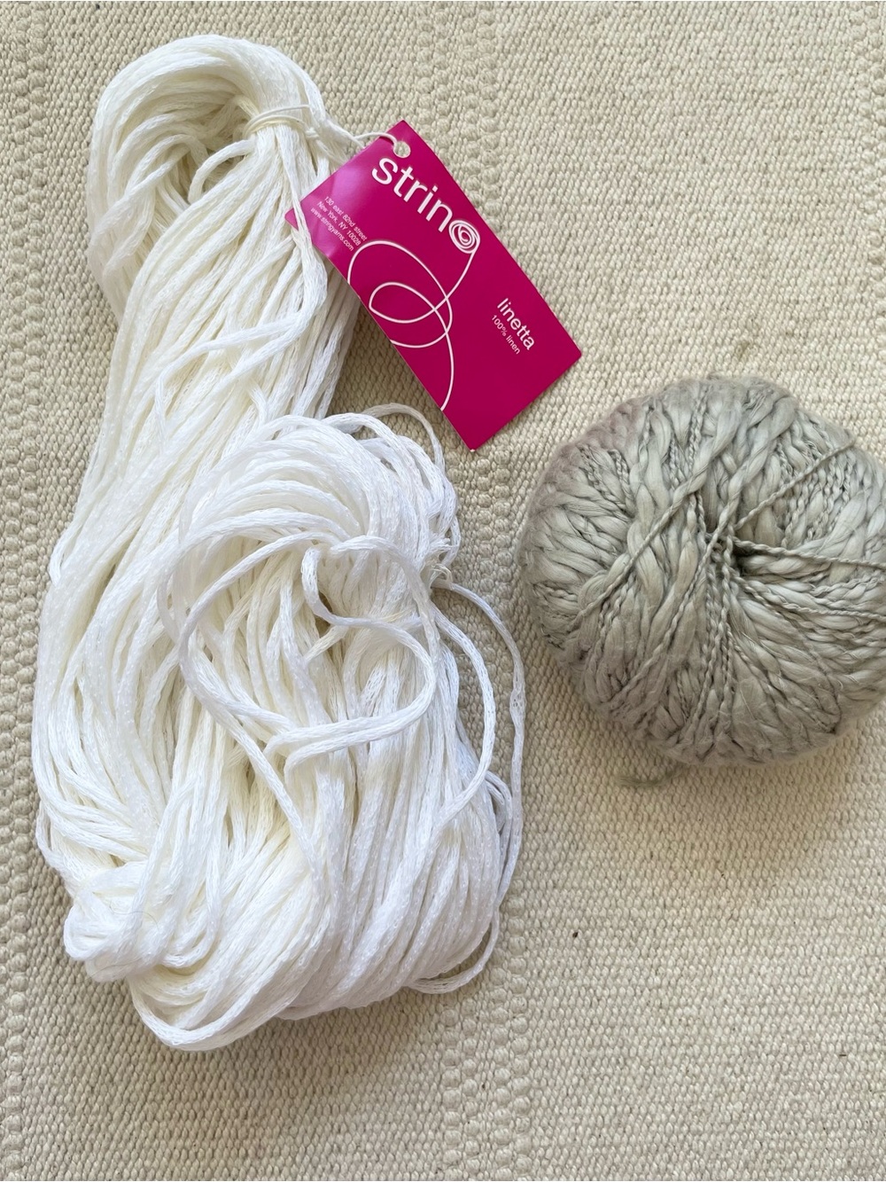 Linen 3.5 oz Yarn Skein White Made In Italy And Alpaca Yarn? Knitting Crafts